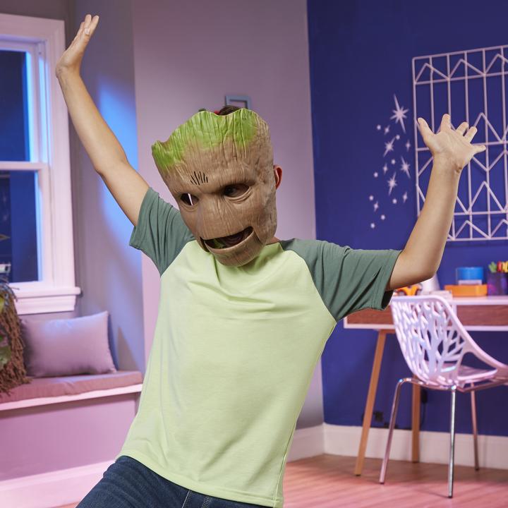 Actual product image Hasbro Marvel Guardians of the Galaxy Vol. 3 Groot Role Play Mask, Talking Groot Mask, Superhero Ma