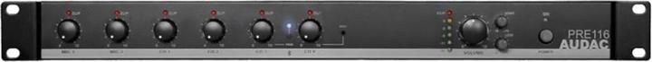 Actual product image Audac PRE116 6-channel stereo preamplifier