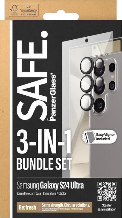 Actual product image Safe Edge to Edge Glass + Case (1 Piece, Samsung Galaxy S24 Ultra)