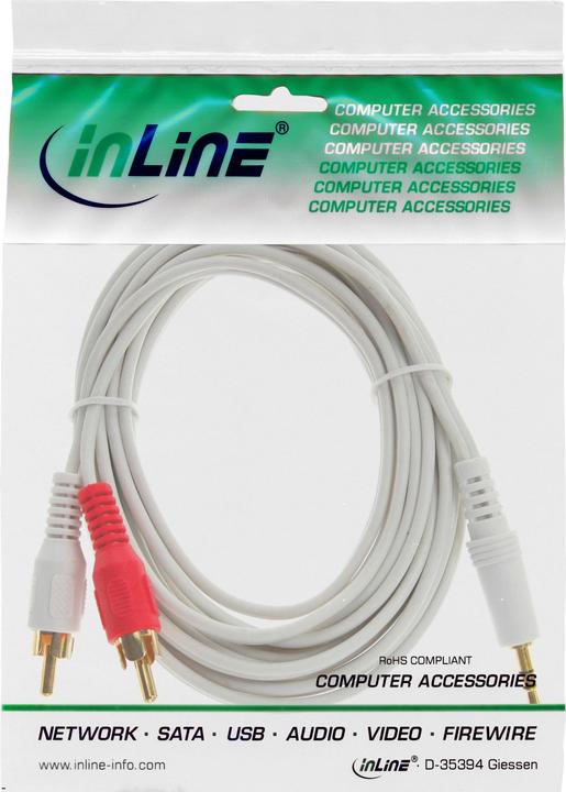 Produktbild InLine Cinch/Klinke Kabel (1 m, Cinch, 3.5mm Klinke (AUX))