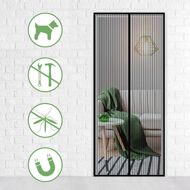 Produktbild Werkstein Magnetischer Tür Insektenschutz Fliegenvorhang Moskitonetz (90 x 220 cm)