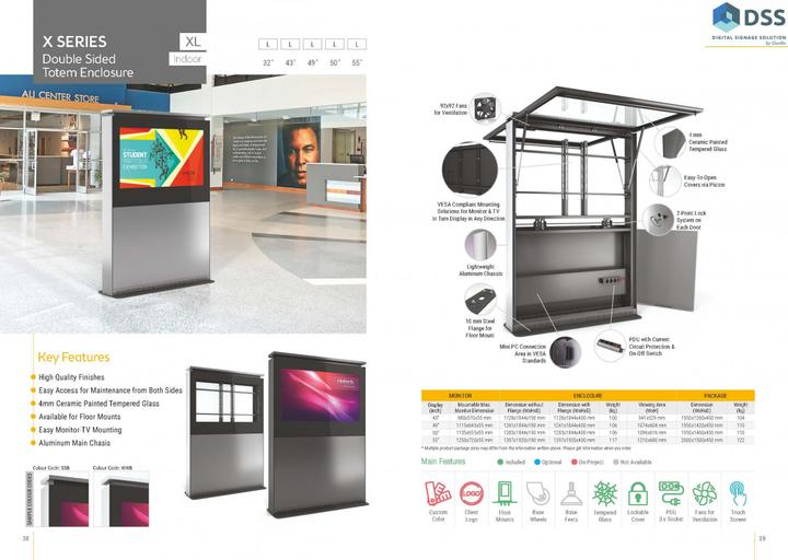 Image du produit DSS Stèle d'intérieur Landscape, écran 55", noir