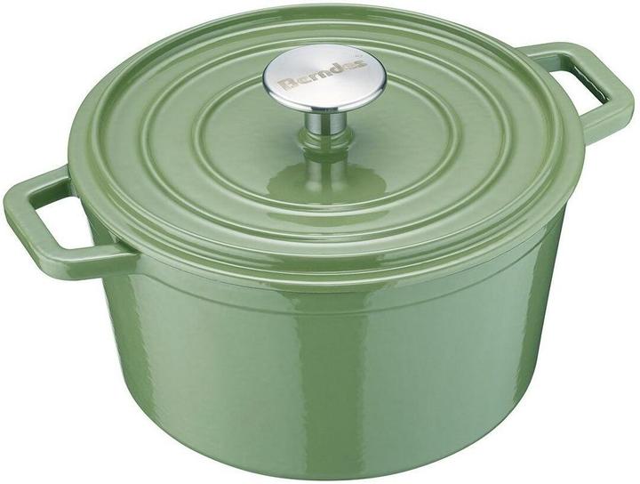 Immagine prodotto Berndes Cocotte in ghisa B.IRON rotonda 20 cm 2,5 litri verde salvia INDUZIONE (20 cm, Pirofila + casseruola, Ghisa)
