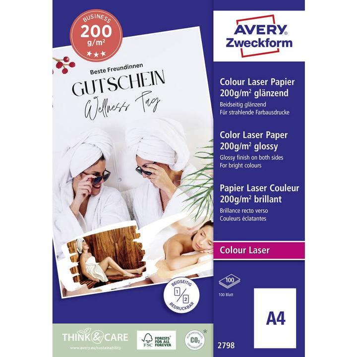 Produktbild Avery Premium Colour Laser Papier (200 g/m², A4, 100 x)