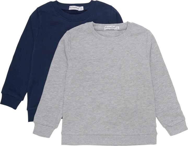 Minymo Langarmshirt 2-er Set Grey Melange Gr. 92 (92)