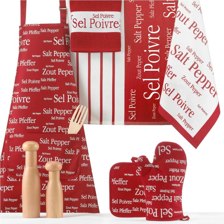 Actual product image Winkler kitchen gloves - salt & pepper (60% cotton, 100% cotton, 40% polyester)