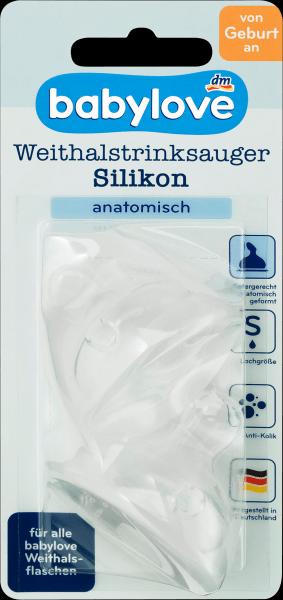 Produktbild dm babylove Ventilsauger Weithals Silikon, Gr. S, von Geburt an, anatomisch, Universalgrösse
