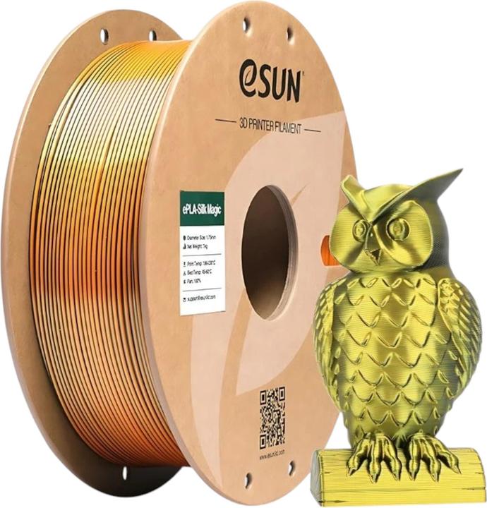 Actual product image eSUN EPLA-SILK MAGIC 1,75mm BLACK GOLD 1kg (PLA, 1.75 mm, 1000 g, Multicoloured)