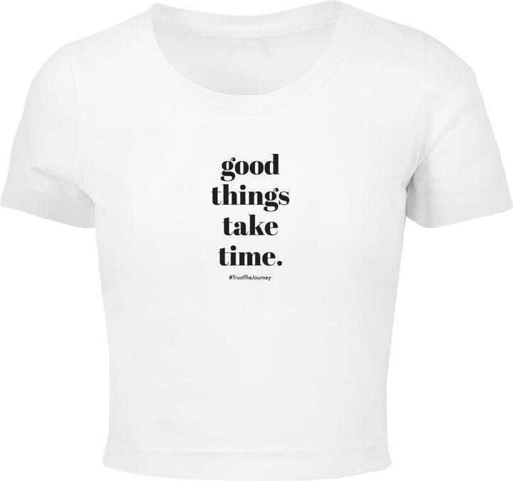 Merchcode Ladies Good Things Take Time Cropped Tee - 118449