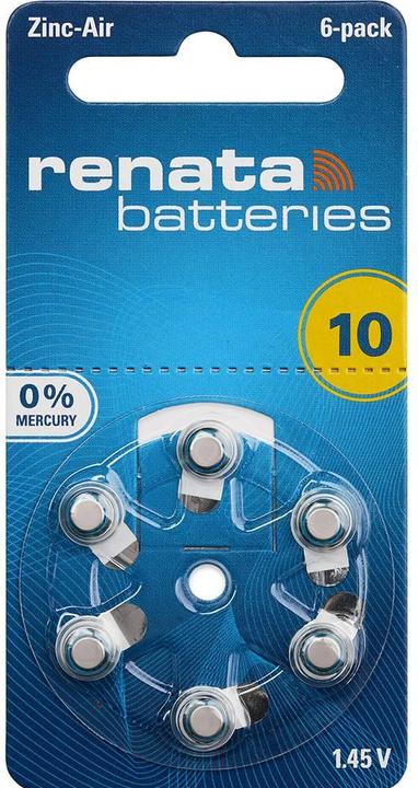 Renata Hörgeräte-Batterien ZA10.DP6 0%HG (6 pz., 10, 105 mAh)