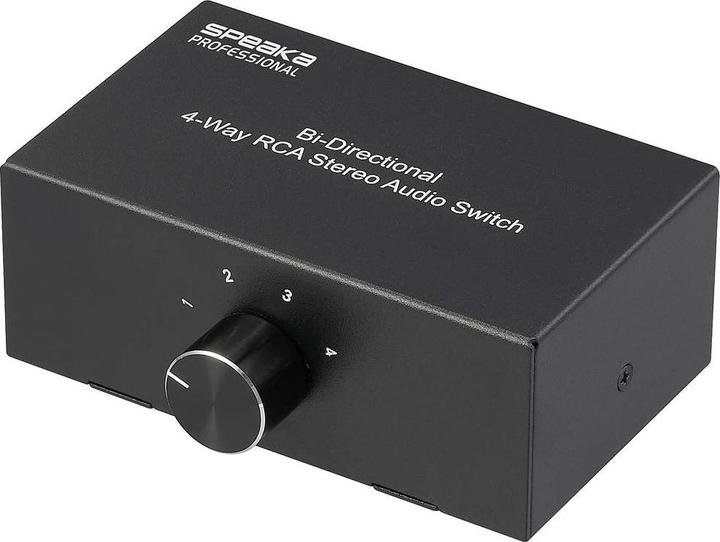 SpeaKa Professional 1+4 port cinch audio switch with audio ports