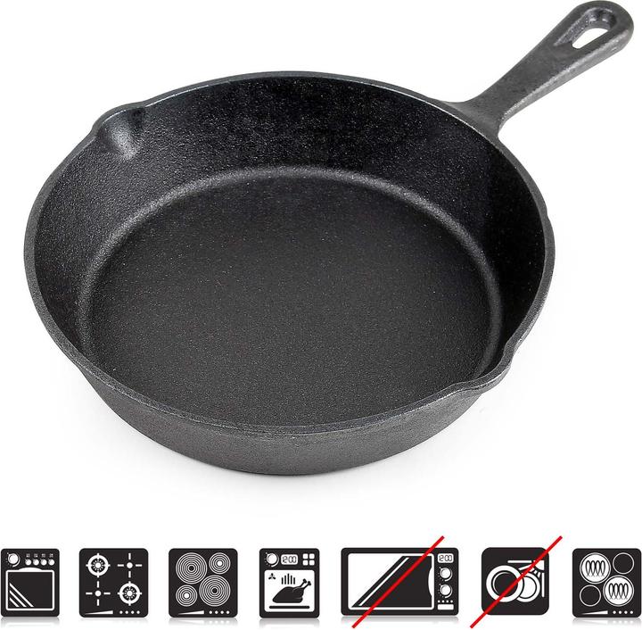 Produktbild Wiltec Feuerpfanne Gusseisen Ø20cm Bratpfanne Stiel Grillpfanne Outdoor Schmorpfanne