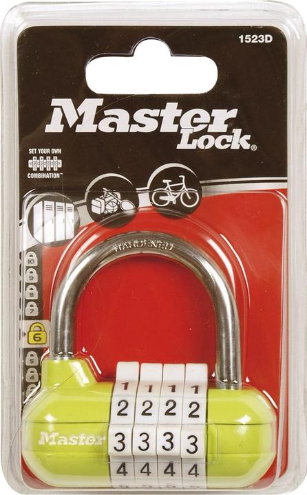 Immagine prodotto Master Lock Lucchetto sportivo Wide Pro con combinazione numerica regolabile individualmente vari colori