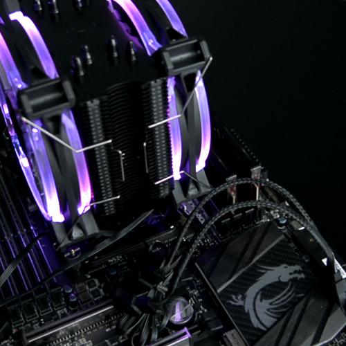 Produktbild Raijintek Leto CPU-Kühler, schwarz, RGB-LED (155 mm)