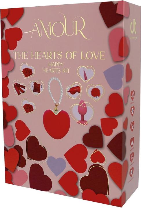 Dreamtoys DREAM TOYS SET Amour The Hearts of Love Happy Heart wibrator w kształcie serca + korek analny S + p