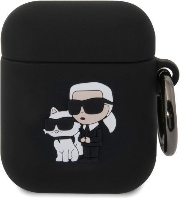 Produktbild Karl Lagerfeld AirPods 1/2 Logo NFT Karl and Choupette Silicone Case (Kopfhörer Hülle)