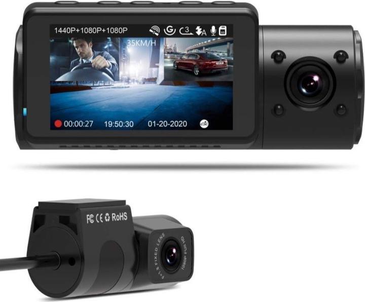 Produktbild Vantrue N4 (Bluetooth, Eingebautes Display, GPS-Empfänger, Nachtsicht, Beschleunigungssensor, Eingebaute Anzeige, 4K)