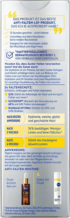 Actual product image NIVEA Q10 Anti-Falten Daily UV Fluid LSF 50 (Suntan cream, SPF 50, 30 ml)