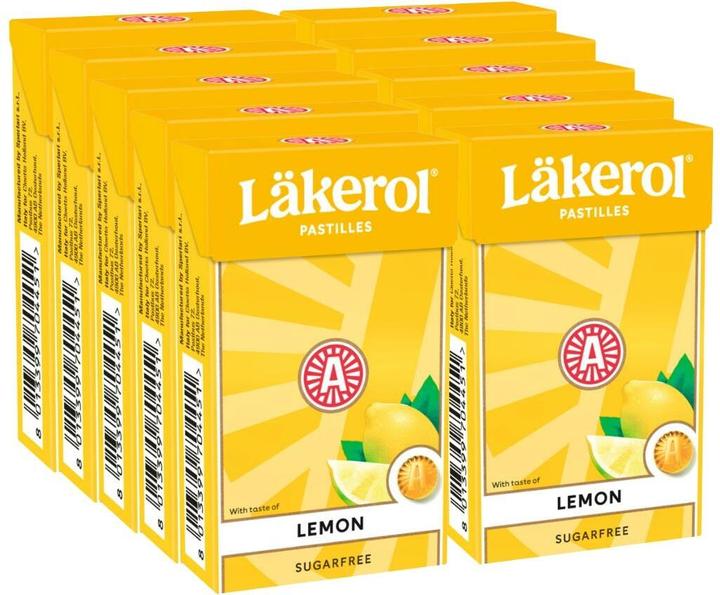 Actual product image Läkerol Bonbons Lemon Sugarfree 10x 27 g, Produkttyp (1 pcs., 270 g)