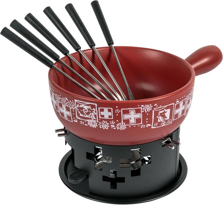 Image du produit Kuhn Rikon Set à fondue au fromage rouge suisse - Ø 23cm (Fondue au fromage)