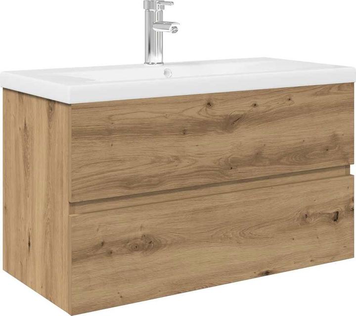 Produktbild VidaXL Waschbeckenunterschrank mit Einbaubecken und Wasserhahn Bad Waschtisch