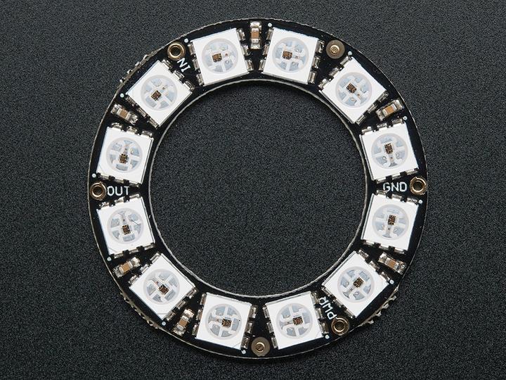 Actual product image OEM NeoPixel WS2812 ring with 12 pixel RGB LEDs