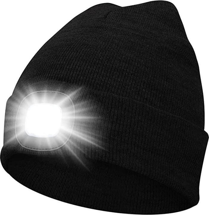 Immagine prodotto Japcell Cappello in maglia con luce LED ricaricabile integrata (120 lm)