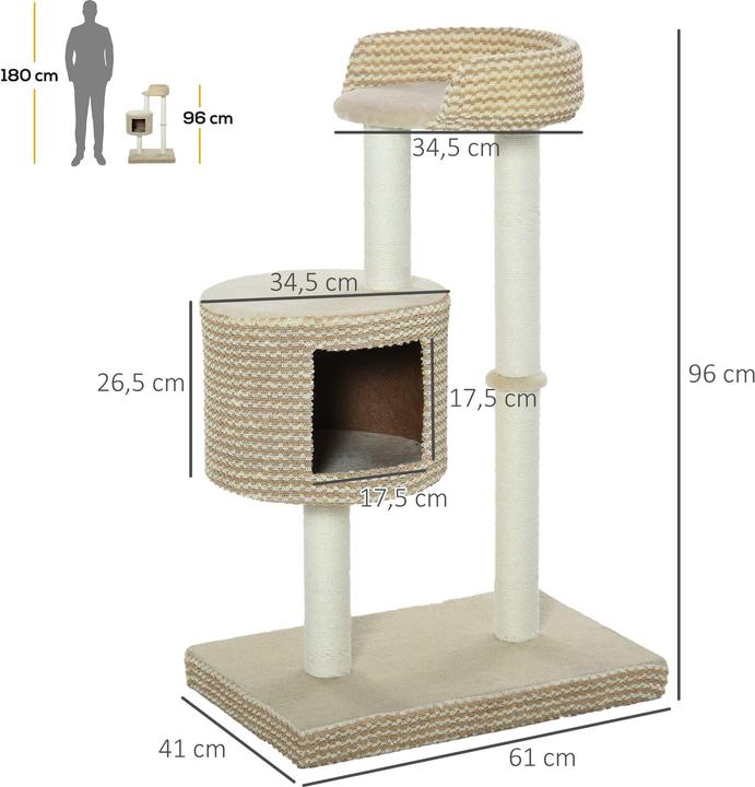 Immagine prodotto Jamb Albero per gatti (96 cm, Beige+caffè)