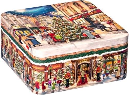 Actual product image Gawol Xmas Shopping square biscuit tin 18.7x18.7x8 cm