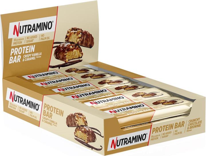 Nutramino Crispy Proteinbar Vanilla & Caramel (12x64g) (Vanilla, 12 pcs., 660 g)