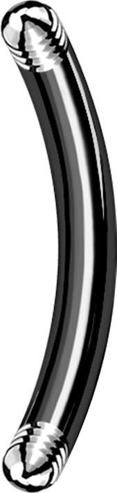Actual product image Star Piercing Micro banana stick black (without brass, Surgical steel 316L)