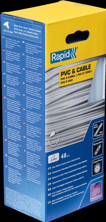 Actual product image Rapid PVC & cable glue sticks Ø12x190mm 48 pieces