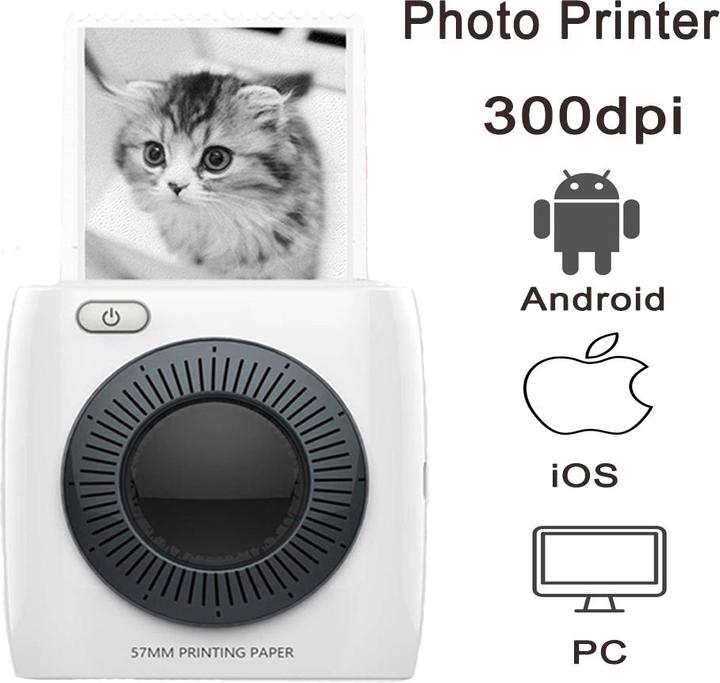 Actual product image Paperang P2 HD 300DPI Smartphone Bluetooth Printer (Black and white)