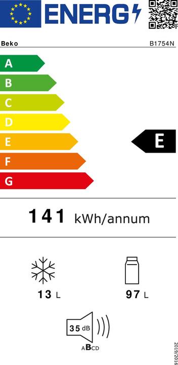 Energie-Label Beko B1754N (110 l)