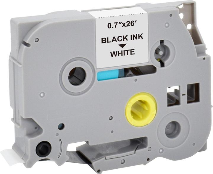 Actual product image MediaRange Typewriter ribbon cassette 18mm black/white Brother TZ-241/TZe-241 8m (1.80 cm, Black)