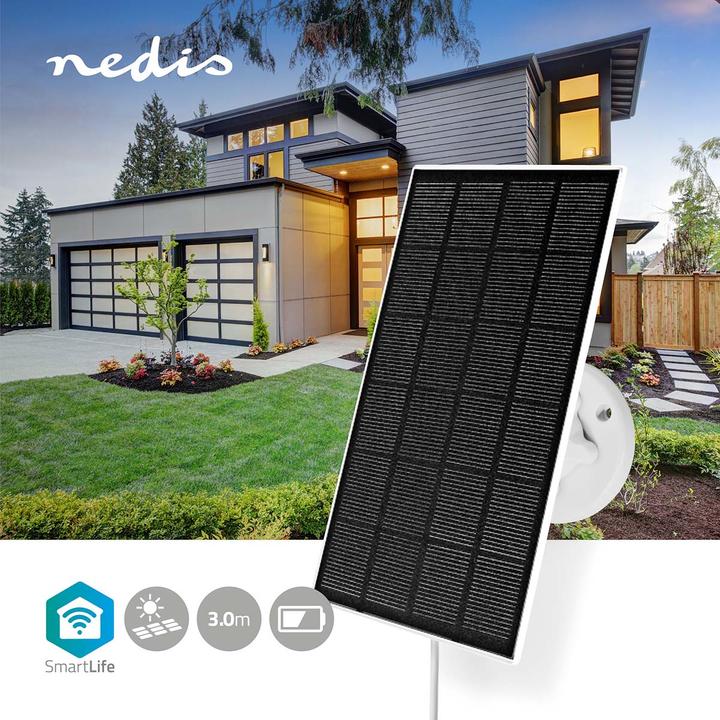Immagine prodotto Nedis Pannello solare 4,5 V DC 0,5 A A Micro USB Lunghezza cavo: 3,00 m Accessori per: WIFICBO30WT (3 W)