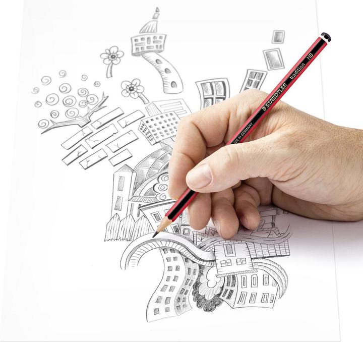 Produktbild Staedtler Stedtler 6 pieštukų rinkinys TRADITION (įvairūs minkštumo ir kietumo laipsniai) + guminė dalis + tem (6 x)