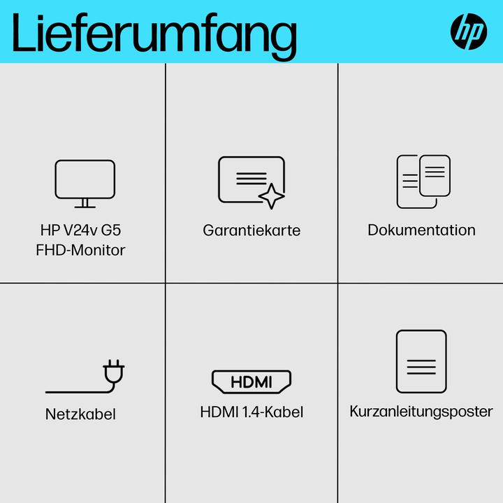 Produktbild HP V24v G5 (23.8") pixels Full HD LED Black (1920 x 1080 Pixel, 23.80")