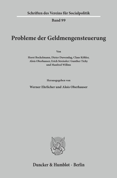Actual product image Probleme der Geldmengensteuerung. (Werner Ehrlicher, Alois Oberhauser, 1978)