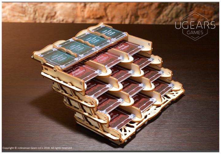 Actual product image Ugears Card holder mechanical wooden device for tabletop games