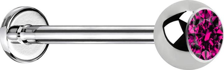 Immagine prodotto Star Piercing Micro labret argento con sfera e cristallo fucsia (senza ottone, Acciaio chirurgico 316L)