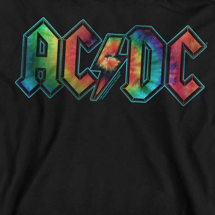 Actual product image AC/DC Unisex Adult Tie Dye Logo Sweatshirt (XL)