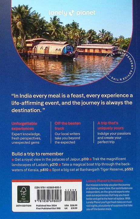 Produktbild India (Englisch, Noble Isabella, John Noble, Lonely Planet, Christabel Lobo, Lucie Grace, Stafford Paul, Shikha Tripathi, Bindloss Joe, Puneetinder Kaur Sidhu, Elliott Mark, Choy Monique, Bigg Margot, Joanna Lobo, Raub Kevin, 2024)