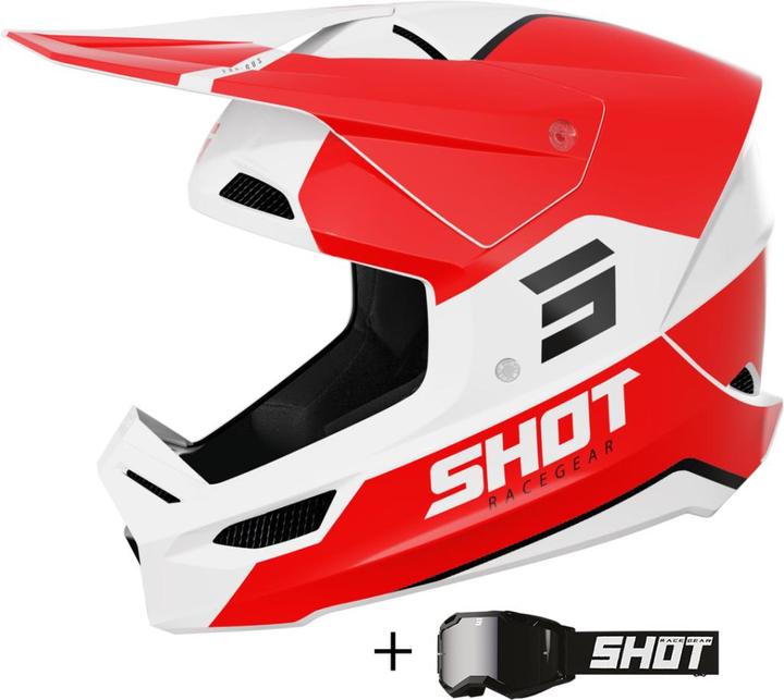 Immagine prodotto Shot FURIOUS BOLT Helm inkl. Mirror Brille glanz rot XL (XL)