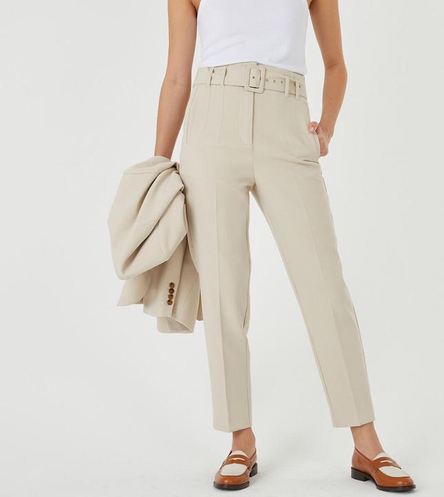 Image du produit La Redoute Collections Pantalon tube avec ceinture (42)