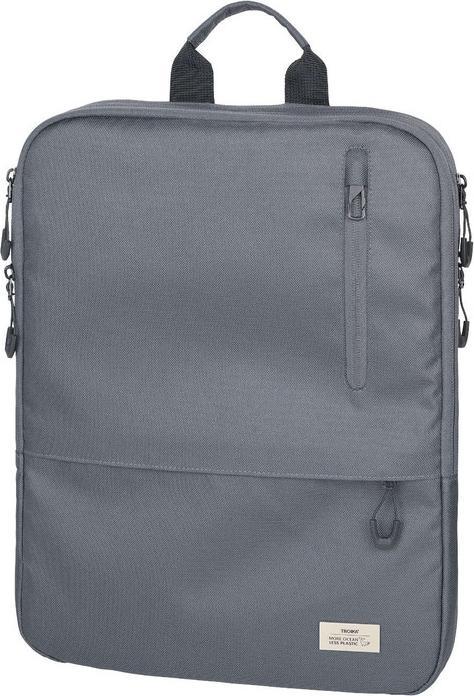 Troika CYCLE EXPANDABLE Laptop-Rucksack aus recyceltem Meerenplastik, 100% rPET, dunkelgrau (14 l)