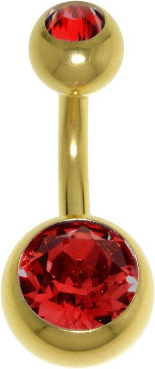 Produktbild Bijouteria Bauchpiercing (PVD Beschichtung (goldfarbig), Chirurgenstahl 316L, Premium Kristall)