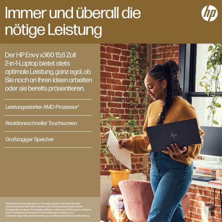 Produktbild HP Envy x360 15-fh0055ng (15.60", AMD Ryzen 5 7530U, 16 GB, 512 GB, DE)