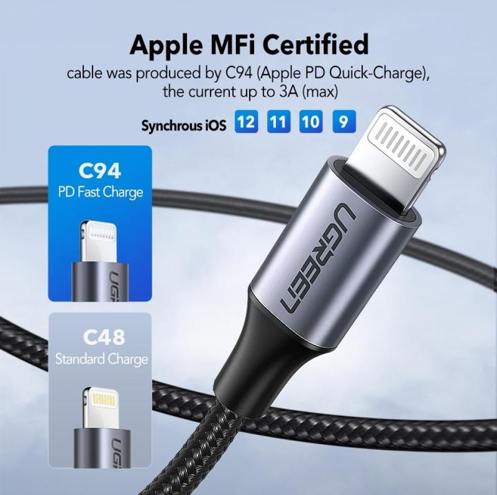 Image du produit Ugreen Câble Lightning vers USB-C 2.0 (1 m, USB 2.0)