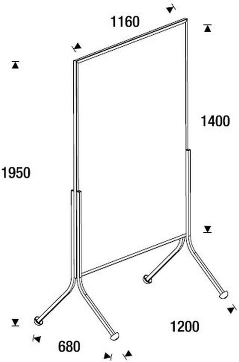 Image du produit Rocada Tableau de conférence mobile, h x l x p 1950 x 1200 x 680 mm, habillage tissu
